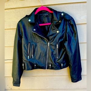 NWOT. Faux Leather Coat